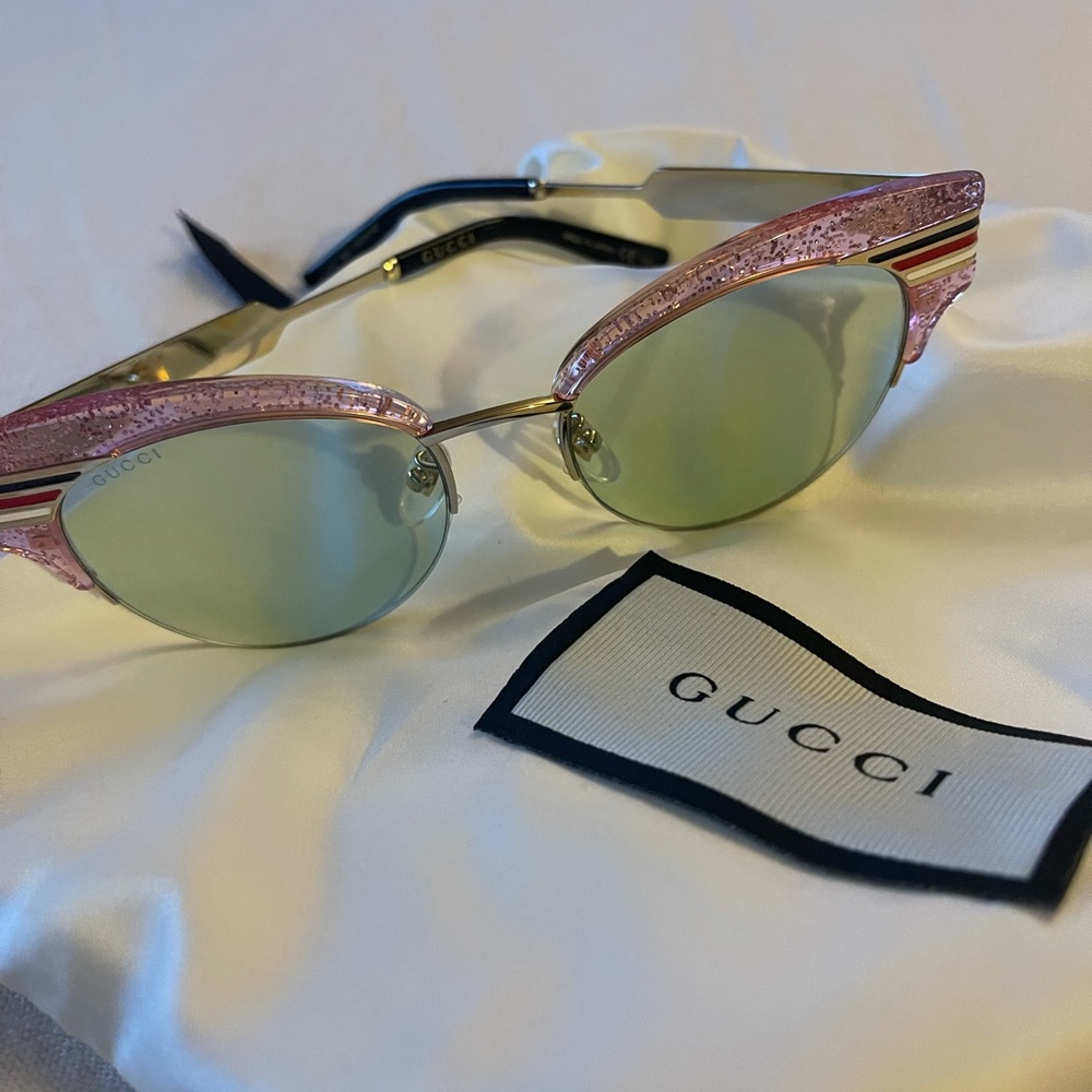 Authentic Cat Eye Pink Rimmed Gucci Sunglasses